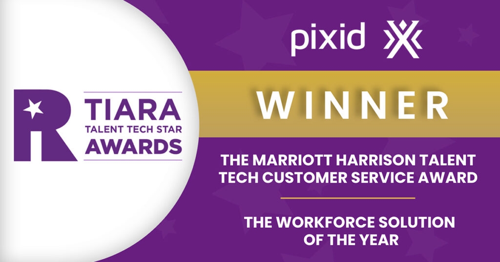 Banner - showing Pixid as Winner of 2 categories at the 2024 TIARA Talent Tech Star Awards